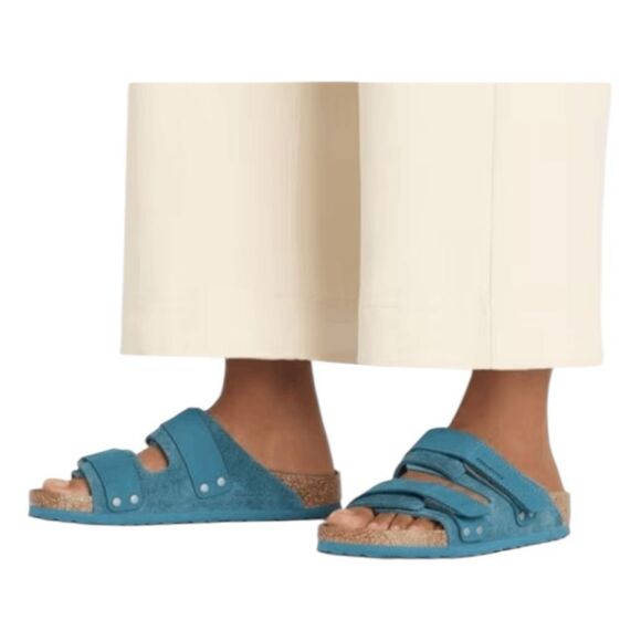 Birkenstock Uji Sandal Nubuck-Suede Leather Deep Turquoise 38 W7 Narrow - Picture 4 of 11